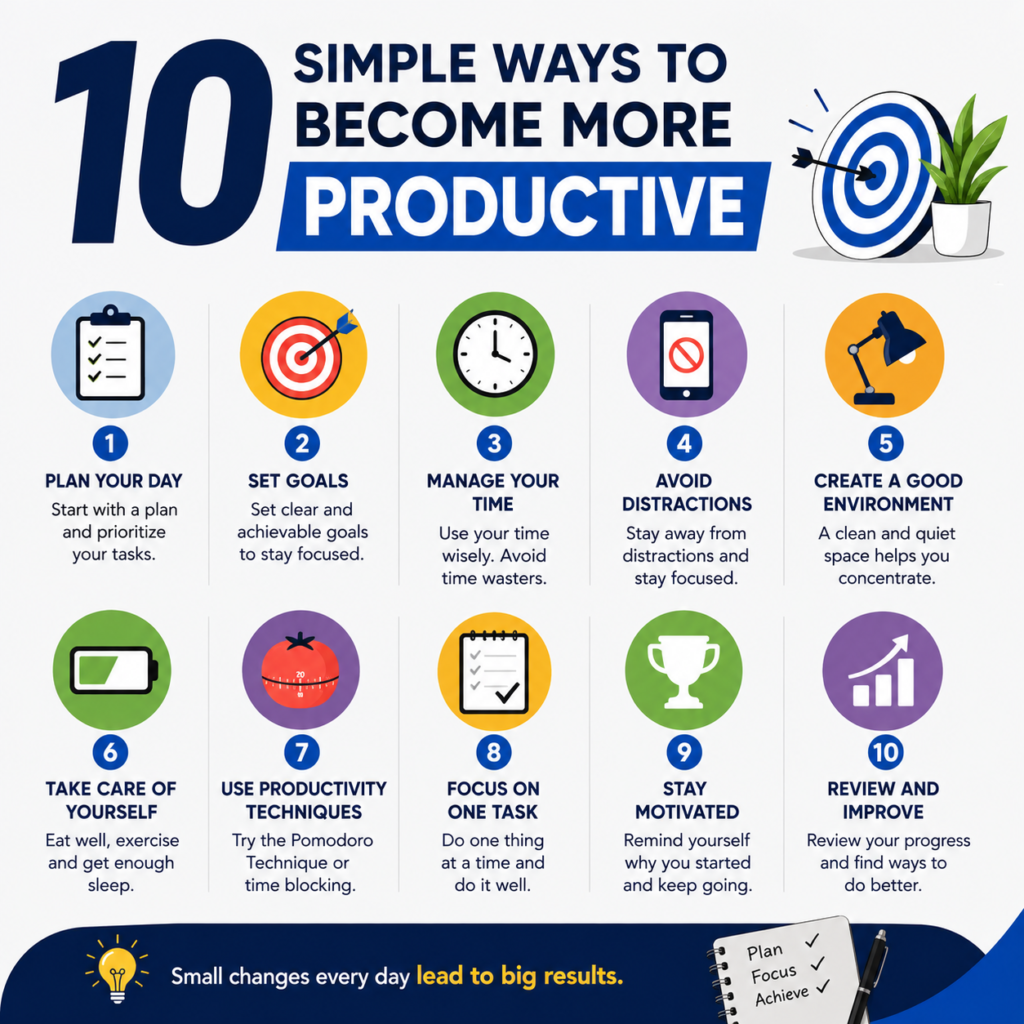 10 Simple Ways to Become More Productive